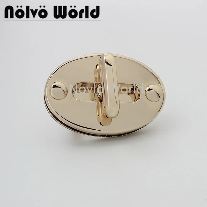 

5-20sets light gold color 64*44mm oval shape metal twist lock for briefcase luggage close lock wholesale price