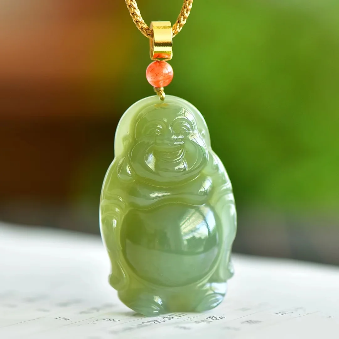 Натуральный материал Hetian Jade Qinghai Бриллиантовая подвеска ювелирные изделия 1664 #