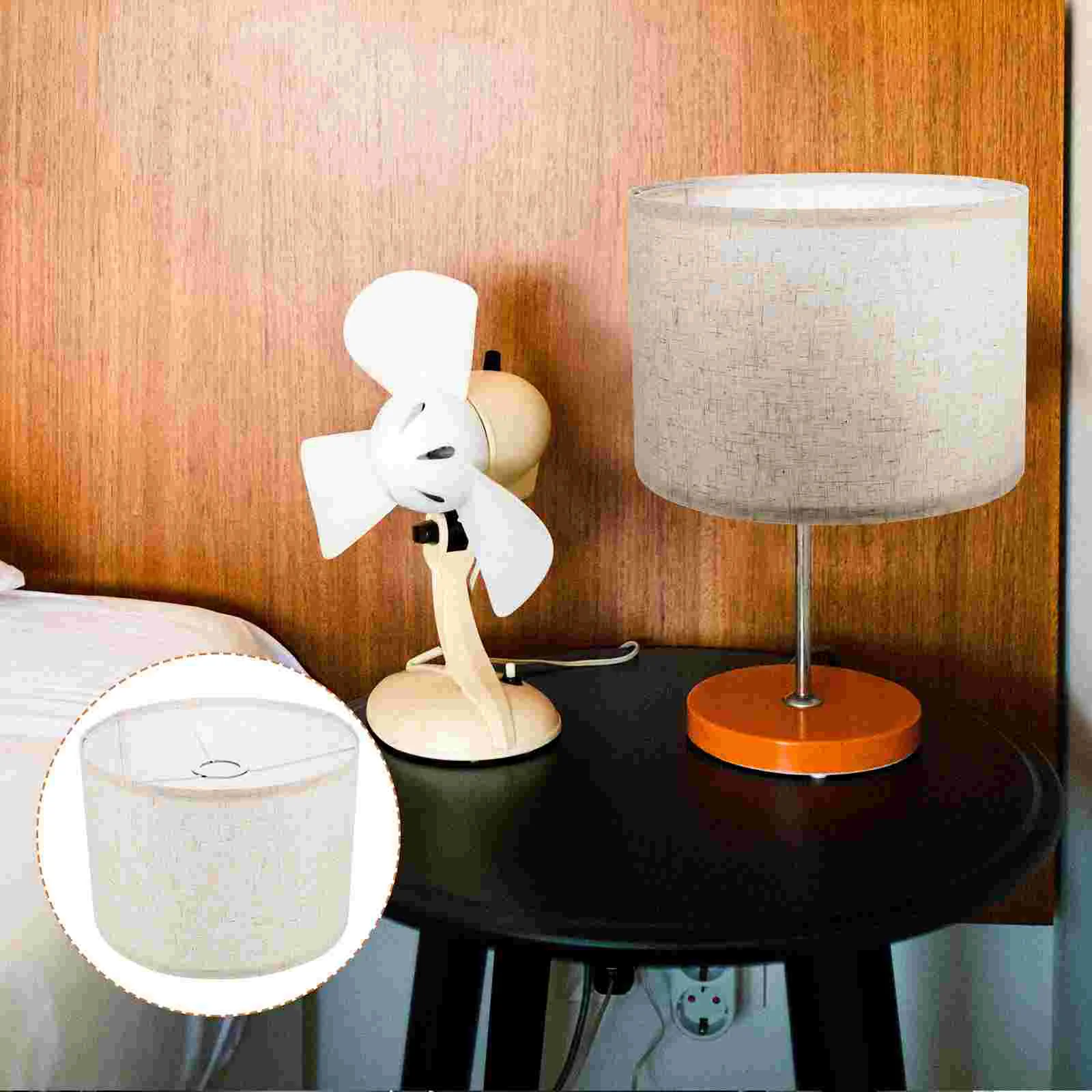 

Fabric Lampshade Cloth Table Replacement Light Bulb Cage Guard Detachable Wall Clip Floor Cover White Desktop