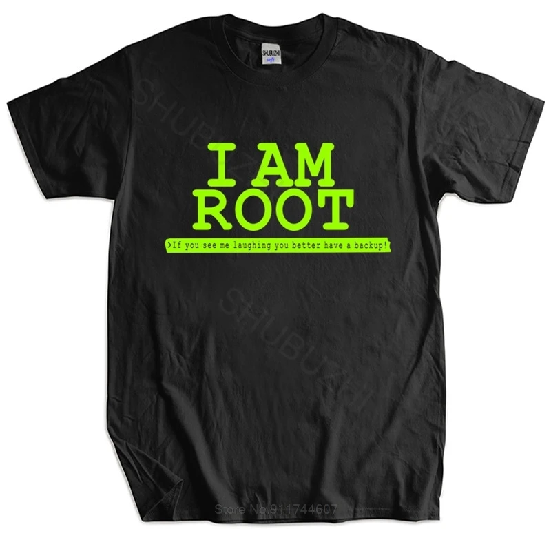 

T-shirts Hip Hop Style Tops I'm Root Linux T-shirt By Linux men cotton fashion tshirt male summer tee-shirt