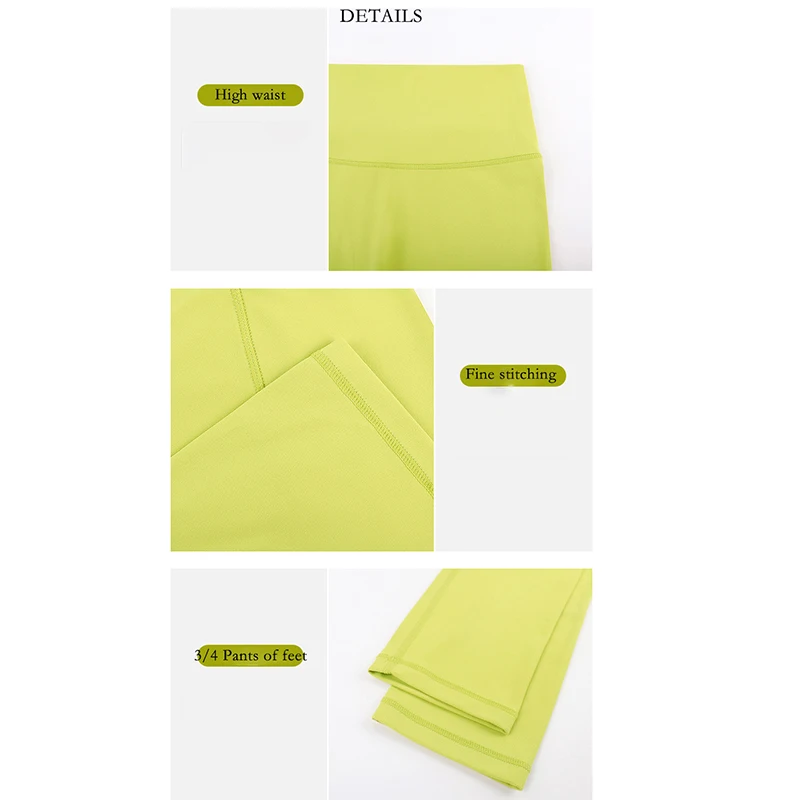 High Waist Seamless Leggings for Women Crop Yoga Pants 3/4 Elastic Solid Color Capris Gym Workout Leggings Girls Running Tights