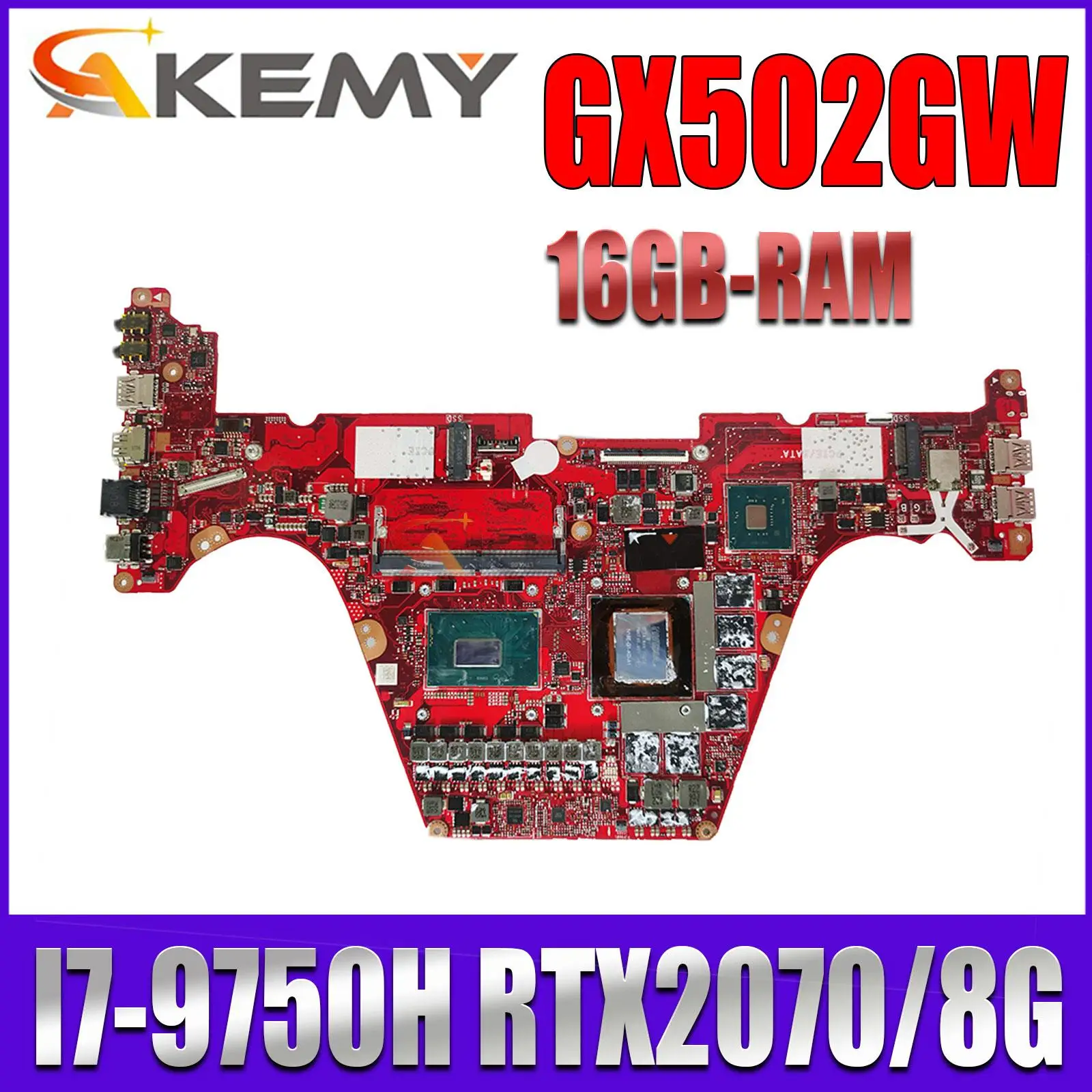 

GX502GW Laptop Motherboard For Asus ROG Zephyrus S GX502GW GX502GV GX502G GU501LWS Mainboar 100% work w/I7-9750H RTX2070/8G-16GB