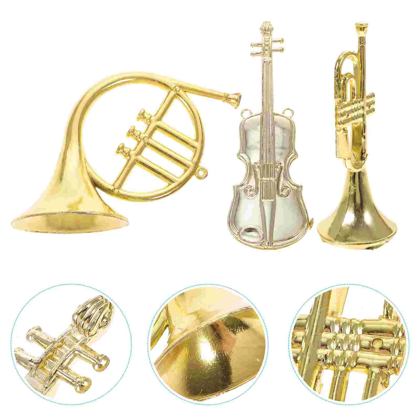 

Musical Ornaments Christmas Instruments Instrument Tree Ornament Horn Violin Trumpet French Hanging Set Miniature Decoration