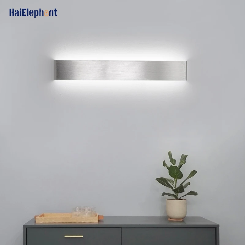

Modern Silver Black Aluminum LED Wall Lamps For Living Room Bedroom Stairs Home Deco Lamps 24cm-90cm Long Lighting AC 90-260V