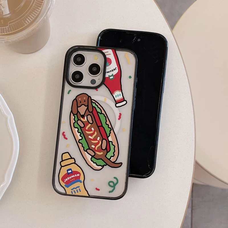 Милый модный чехол для телефона с черной границей динозавра 2 0 акриловый IPhone 11 12 13