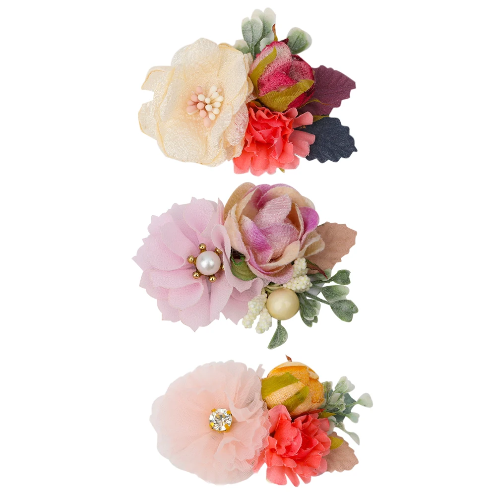 

CN 1/3/4/5PCS/Set Lace Flowers Hairpins Pins Chiffon Flower Hair Clips Children Barrettes For Kid Hairgrips Hair Accessories