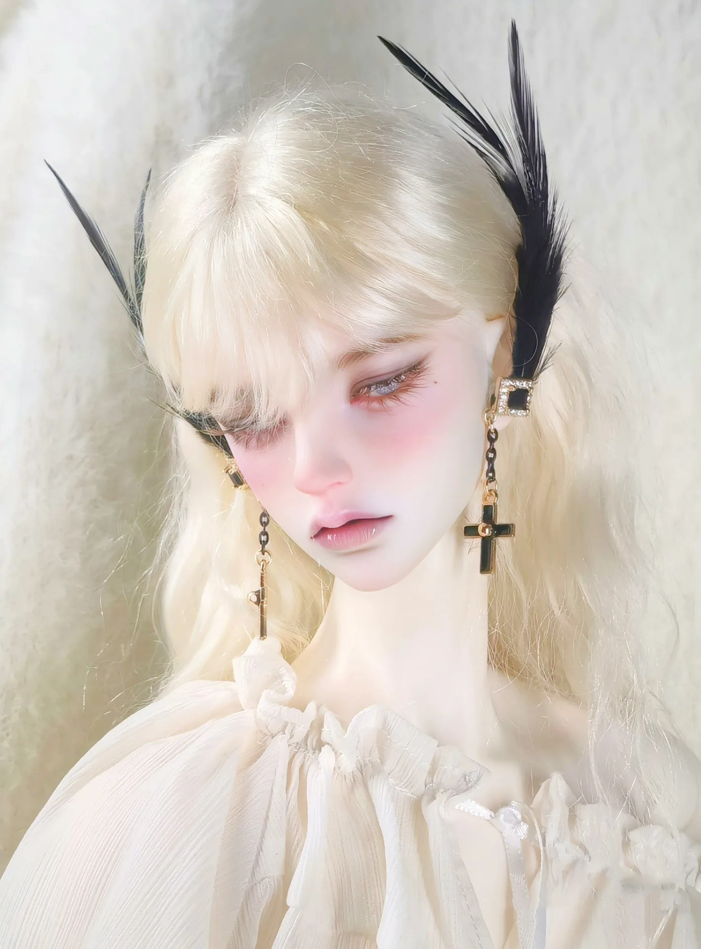 Серьги с перьями в новом стиле модель 1/3 1/4 BJD украшения для кукол Toys