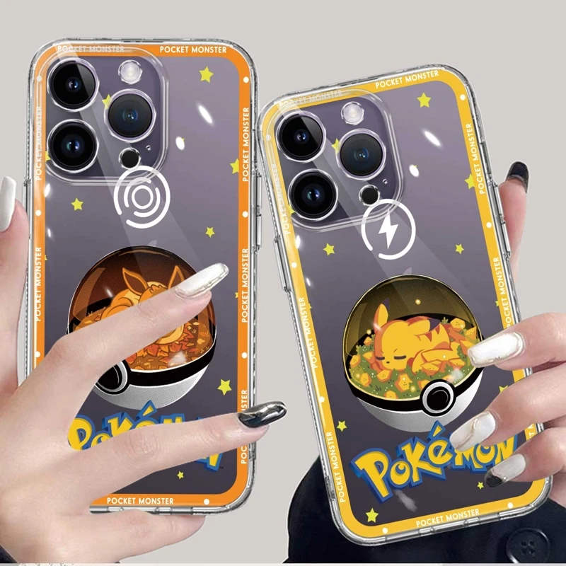 

Корпус для iPhone 14 Pro Max 12 11 13 XR XS X Mini 12mini 13mini чехол с покемоном Пикачу Сквиртл гангар Манга