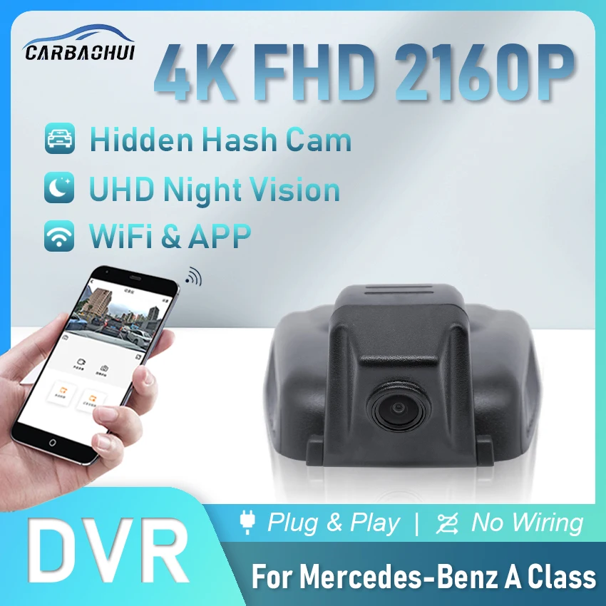 

4K 2160P Car DVR Plug & Play Dash Cam UHD Camera WiFi Video Recorder For Mercedes-Benz A Class W177 A200L A200 B Class GLB B200