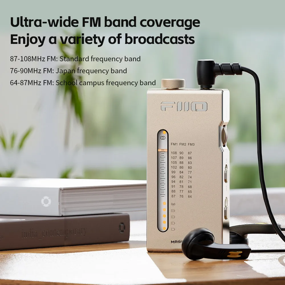 Фото FiiO RR11 Портативный Hi-Fi FM стерео радиоприемник с аналоговой настройкой PVR BASS + 3D звуковые эффекты 64 МГц-108 МГц №5