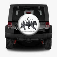 spare tire cover forest bear tire cover jeep suv rv tire protection cover car exterior trim tire cover without camera hole