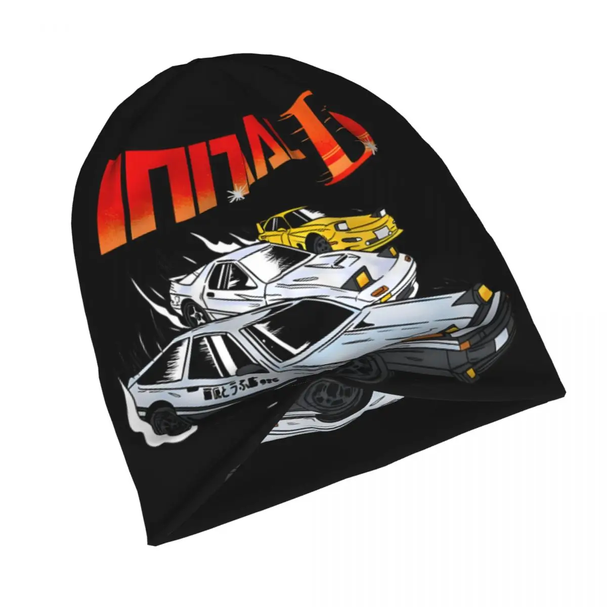 Шапки-бини Initial D шапки-бини с винтажными наклейками тонкая шапка на осень и весну