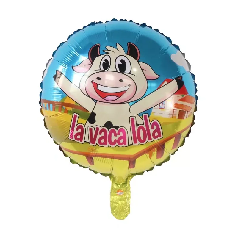 

NEW 18inch Cartoon Farm Animal Lola the cow Foil Balloons Baby Shower Children Birthday Party Decorations Helium Globos Toy