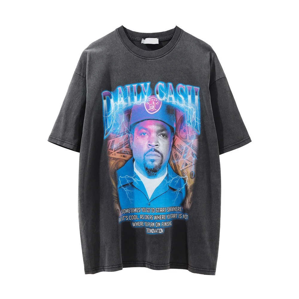 

Oversized Summer T-Shirt 2022 Men Rapper Portrait Graphics Printed T Shirt Cotton Casual Hip Hop Streetwear Harajuku Tees Shirt