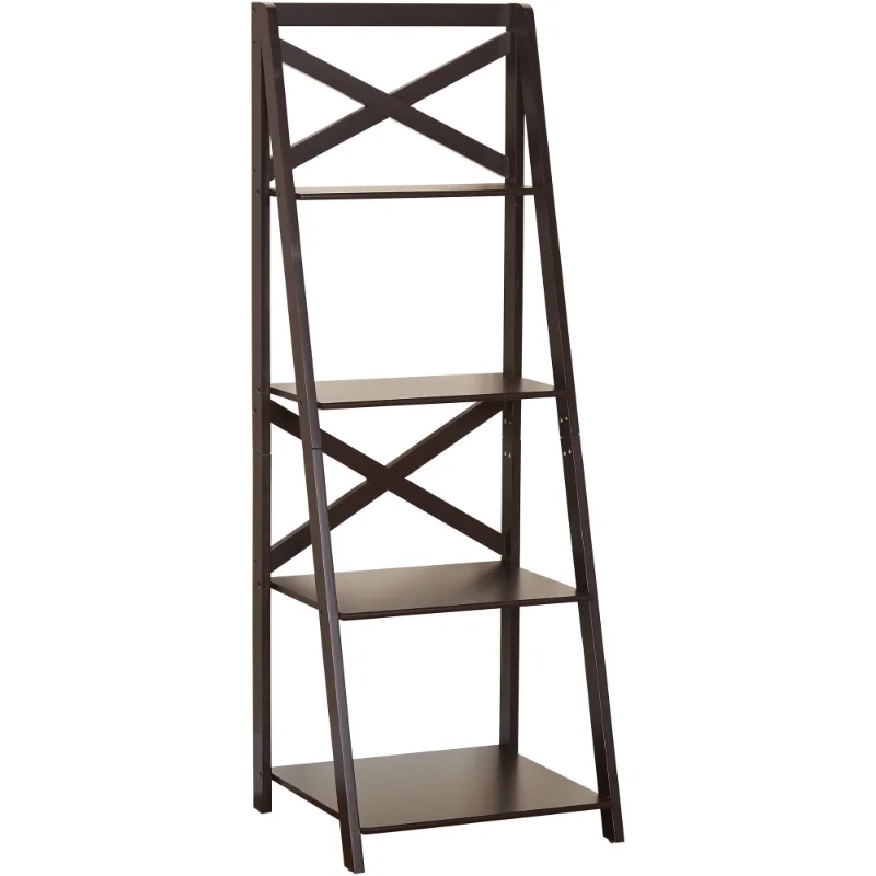 

TMS X 4 - Tier Shelf, Ladder Bookcase, Espresso