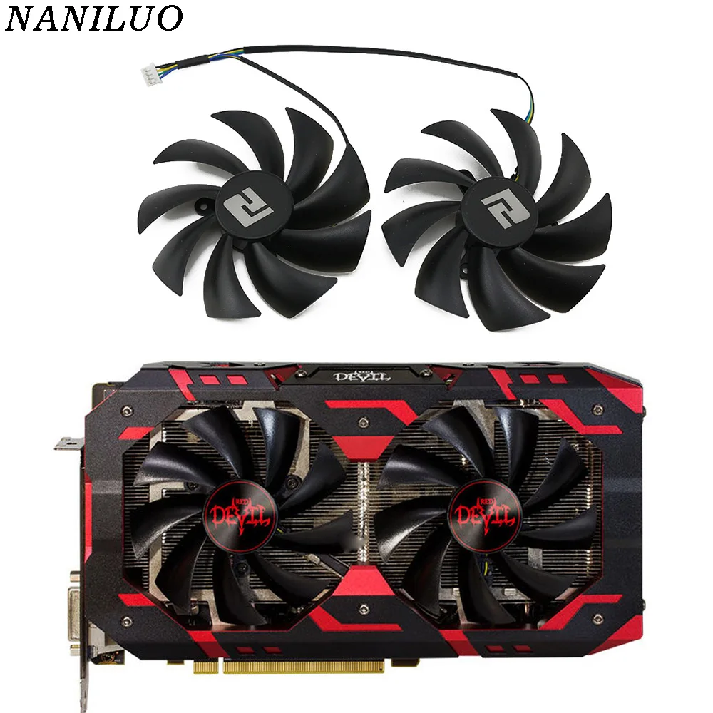 

95mm PLD10015B12H 0.55A RX580 RX590 For POWERCOLOR DATALAND Radeon RX 580 590 Red Devil Golden Sample Graphics Card Cooling Fan