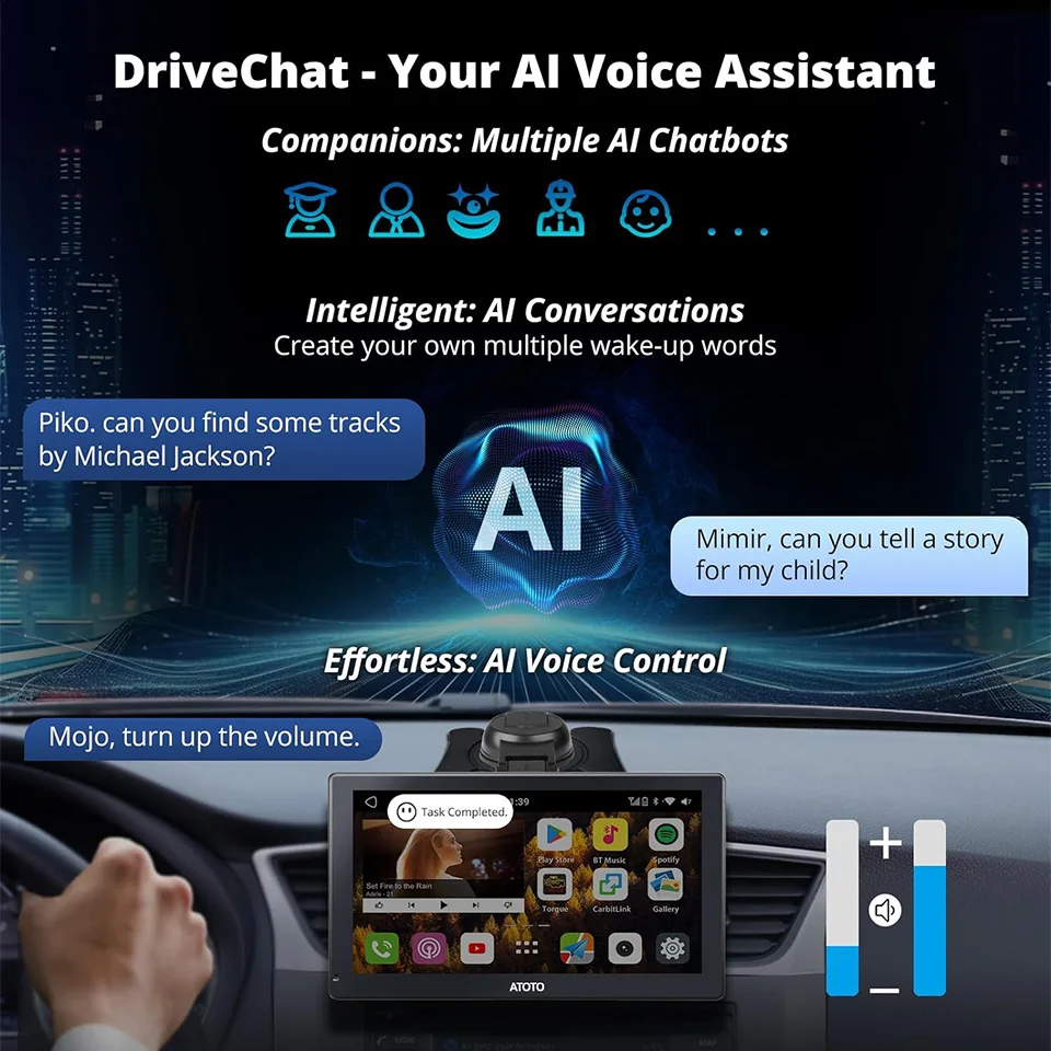 ATOTO P9 4G Android Автомобильная Стереосистема 7-дюймовый QLED ChatGPT GPS Отслеживание Bluetooth