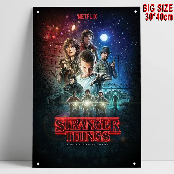 

Stranger Things Metal Tin Sign Anime Poster Bar Pub Home Wall Art Decor Poster Big Size 30*40cm