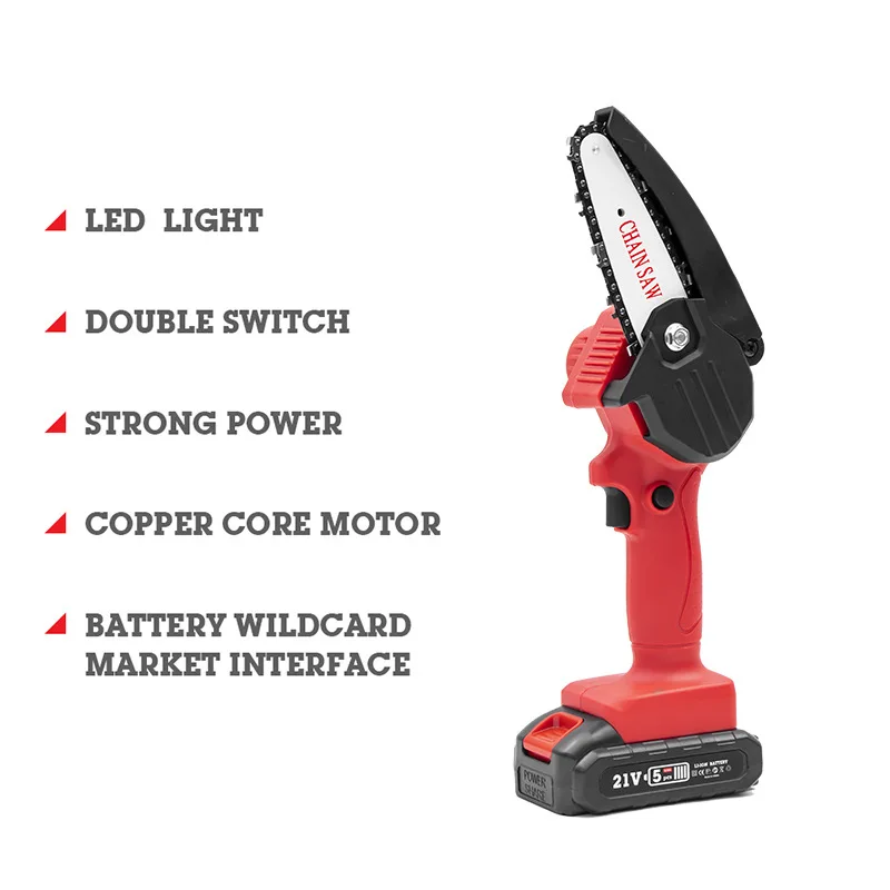 Chainsaw rechargeable handheld lithium-ion chain saw outdoor wireless small logging single-handed saw tree pruning