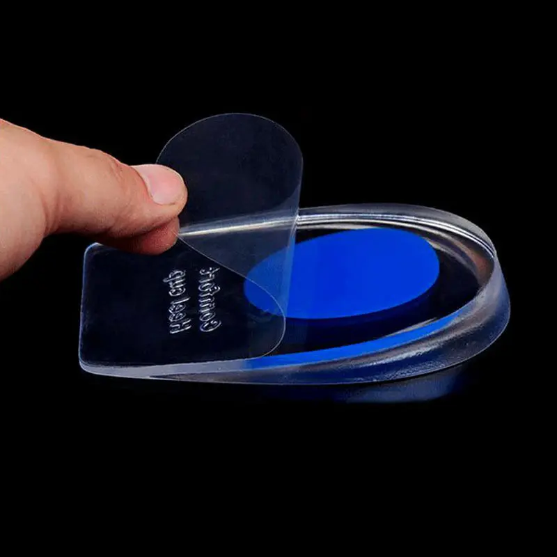 Soft Silicone Gel Insoles for Heel Spurs Pain Foot Cushion Foot Massager Care Half Heel Insole Pad Height Increase Heel Pad