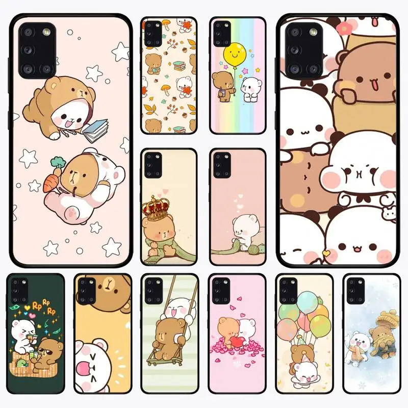

Cute cartoon bear Phone Case for Samsung A70 A71 A72 A51 A52 A53 A30 A21 A02 S A40 A32 A31 A13 A12 A10 Cover