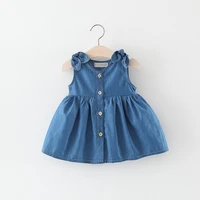 childrens skirts girls dresses summer infant childrens sleeveless denim bow knot vest skirt baby princess dress