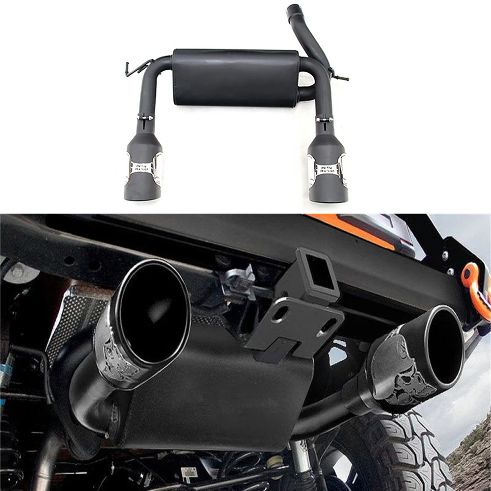 Auto Exhaust Pipe Muffler System Tail Pipe of Off-raod 4x4 Steel Muffler Exhaust Tip Fit For Jeep Wrangler JK JL 2007-2022