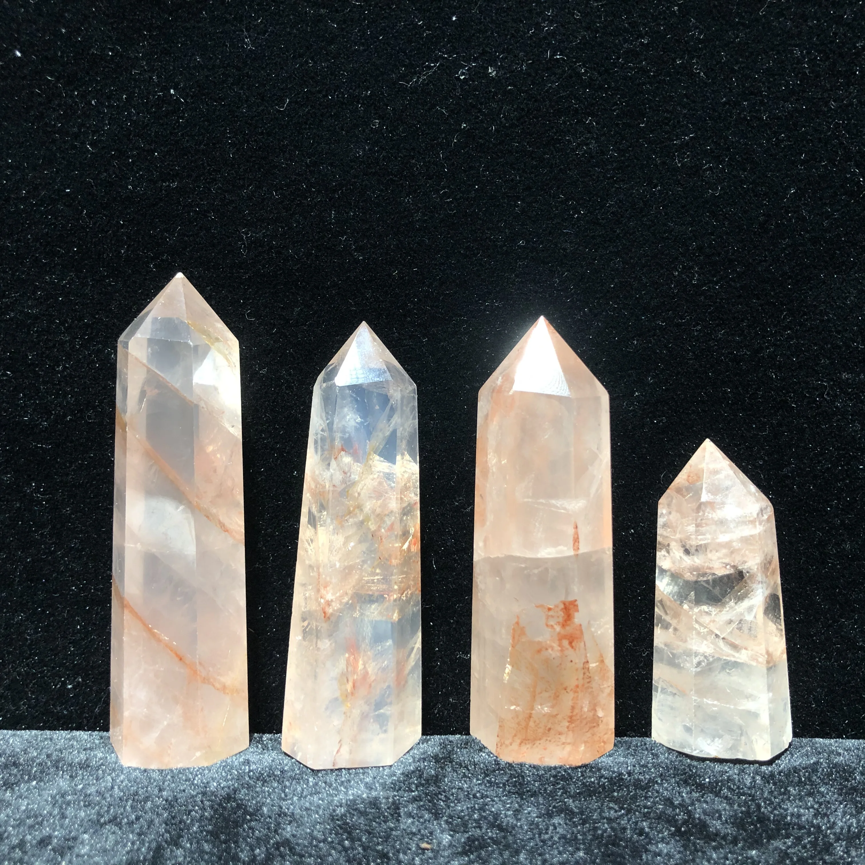 

Natural Fire Qaurtz Hand-Polished Point Feng Shui Reiki Healing Crystals Quartz Mineral Tower Home Decoration Stone Points