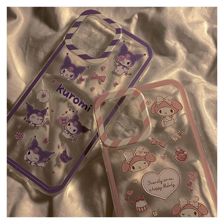 

sanrio kuromi my melody Cinnamoroll Phone Case for Iphone 12 11 13Pro Max Xr Xs Max cute Cartoon Transparent soft silicone Case