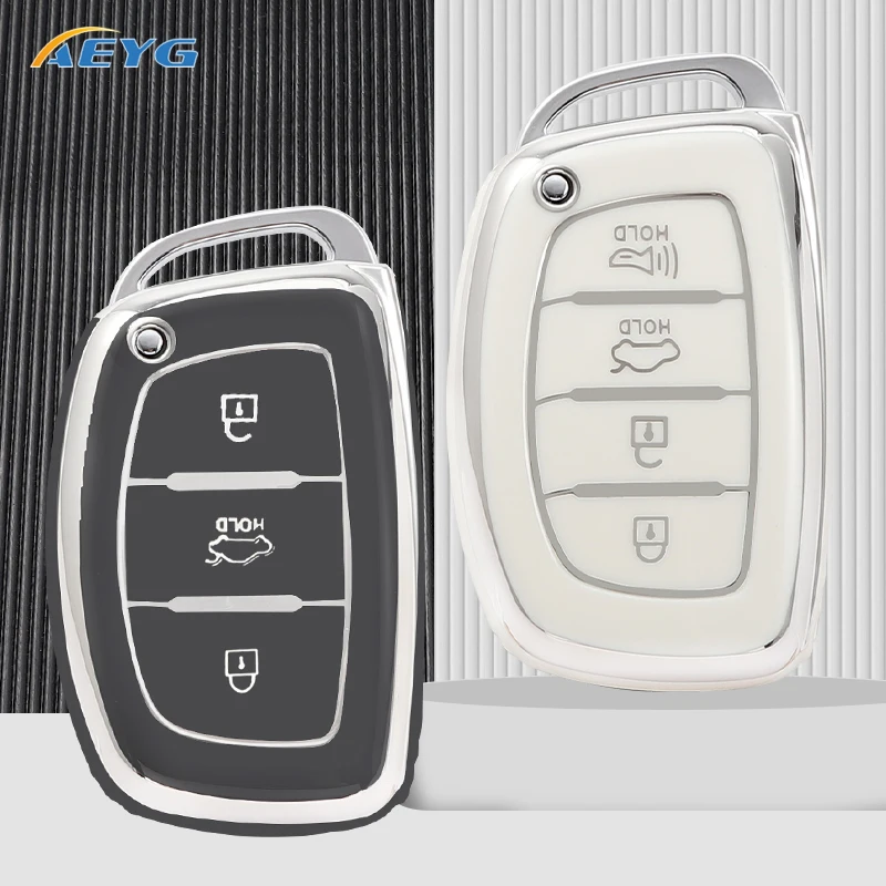 

New TPU Car Remote Key Case Cover Shell For Hyundai Tucson Santa Fe Rena Sonata Elantra Creta Ix35 Ix25 i10 i30 i40 3 4 Buttons