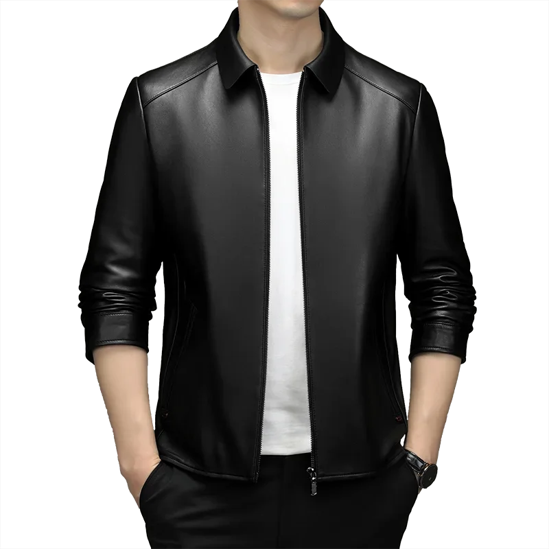 Куртка мужская из натуральной кожи свободная повседневная верхняя одежда с