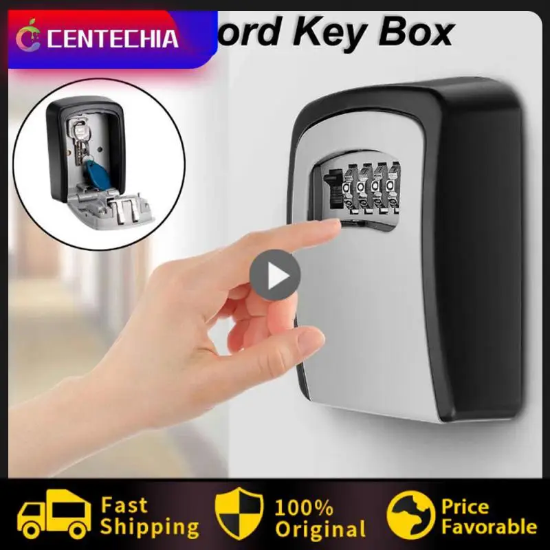 

1~5PCS Wall Mount Key Storage Secret Box Organizer 4 Digit Combination Password Security Code Lock No Key Home Key Safe Box
