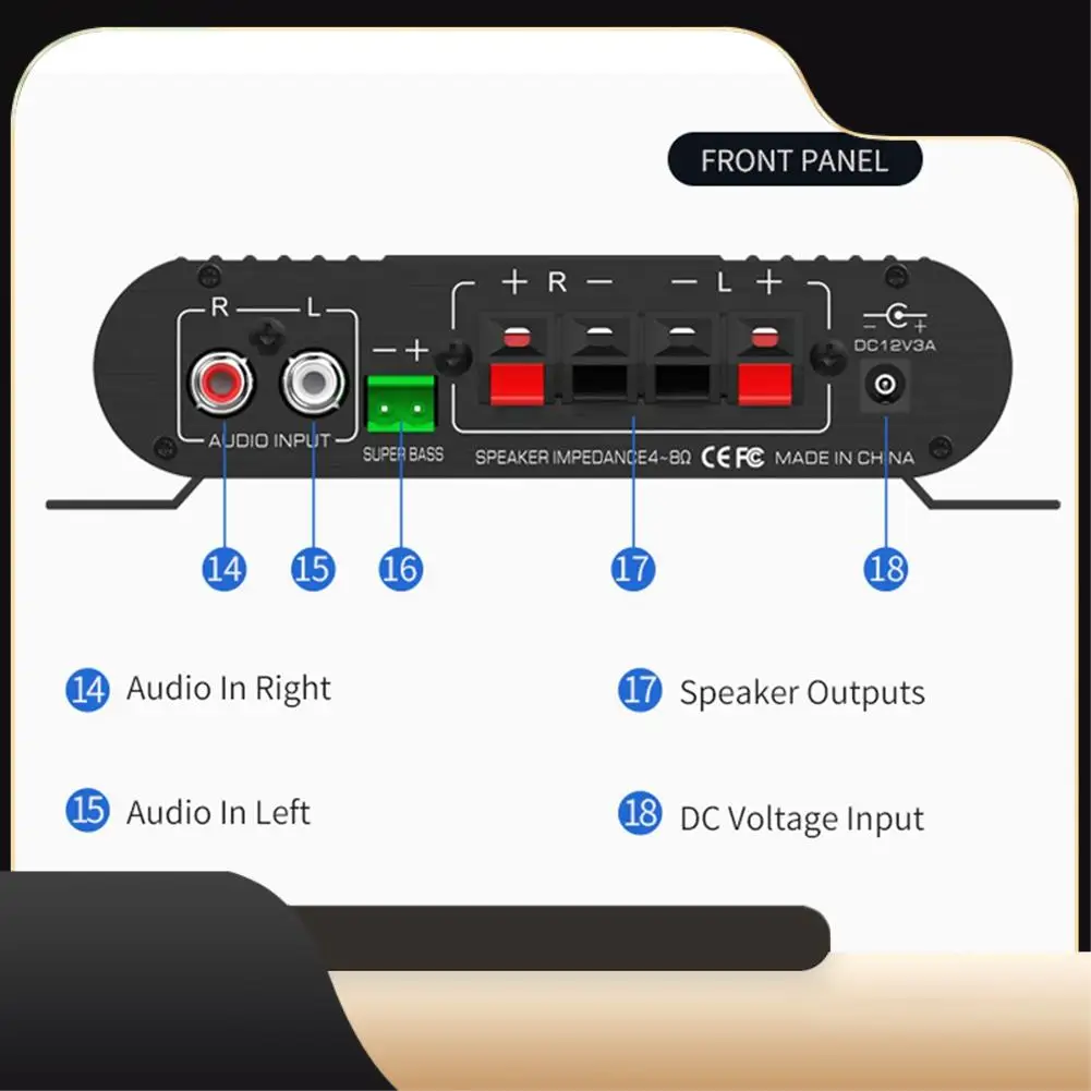 Фото LEPY 838 USB Bluetooth усилитель сабвуфера HIFI 2,1 12 В автомобильный домашний усилитель U диск без потерь подходит для динамиков 4-8 Ом-T44C №1