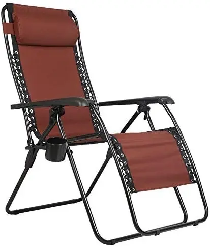 

Стулья с откидывающейся спинкой с нулевой гравитацией, складное кресло с подкладкой XL с регулируемой подушкой и держателем для чашек у бассейна Bac