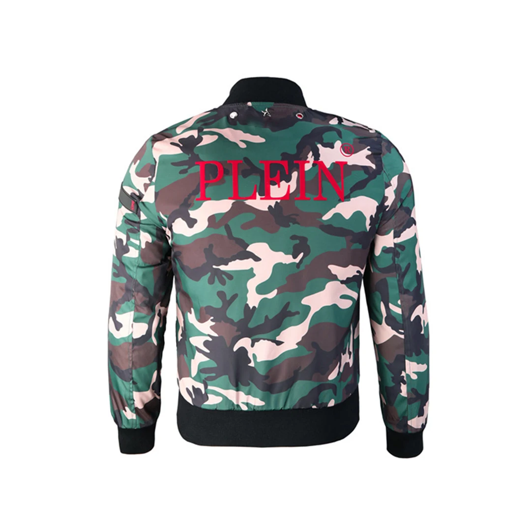 

PIED PLEIN Brand Men's Bomber Moto & Biker Jacket Casual Fall Winter Camouflage Military Jackets and Coats Outwear