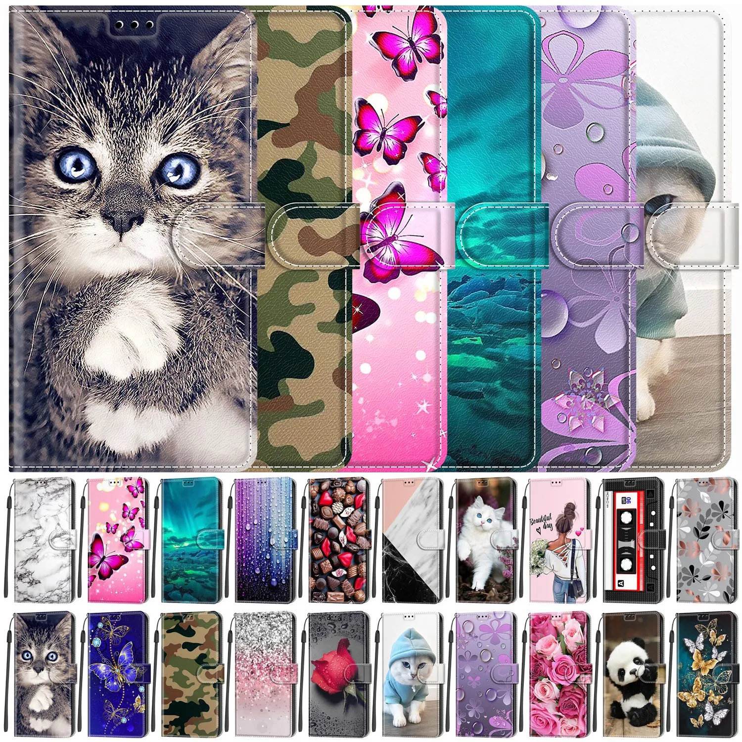 

Book Cover For Samsung Galaxy S23 Ultra Cases Cute Leather Coque For Samsung S23 Plus Capa Flip Case For Samsung S23 Fundas Case