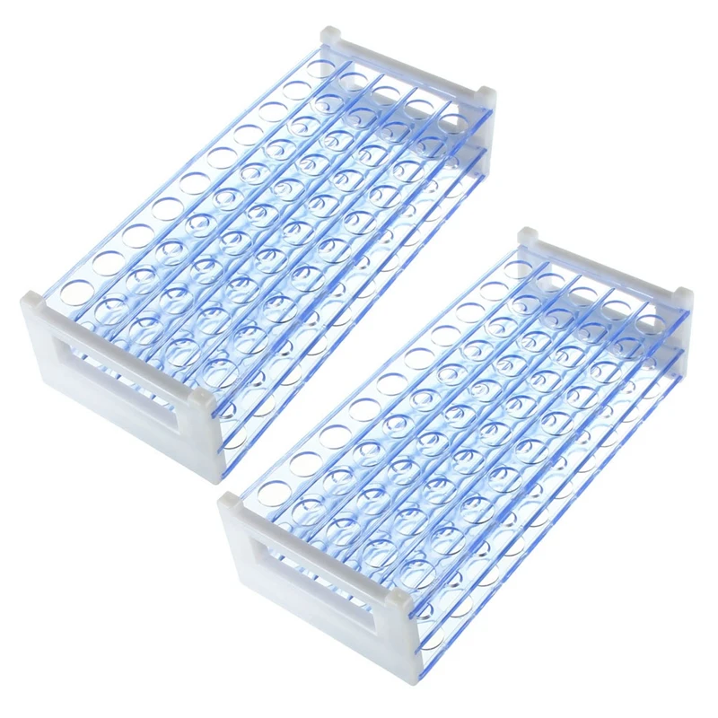 

2X Plastic Test Tube Stand Bracket Rack For 12-13MM Test Tubes 50 Hole Positions