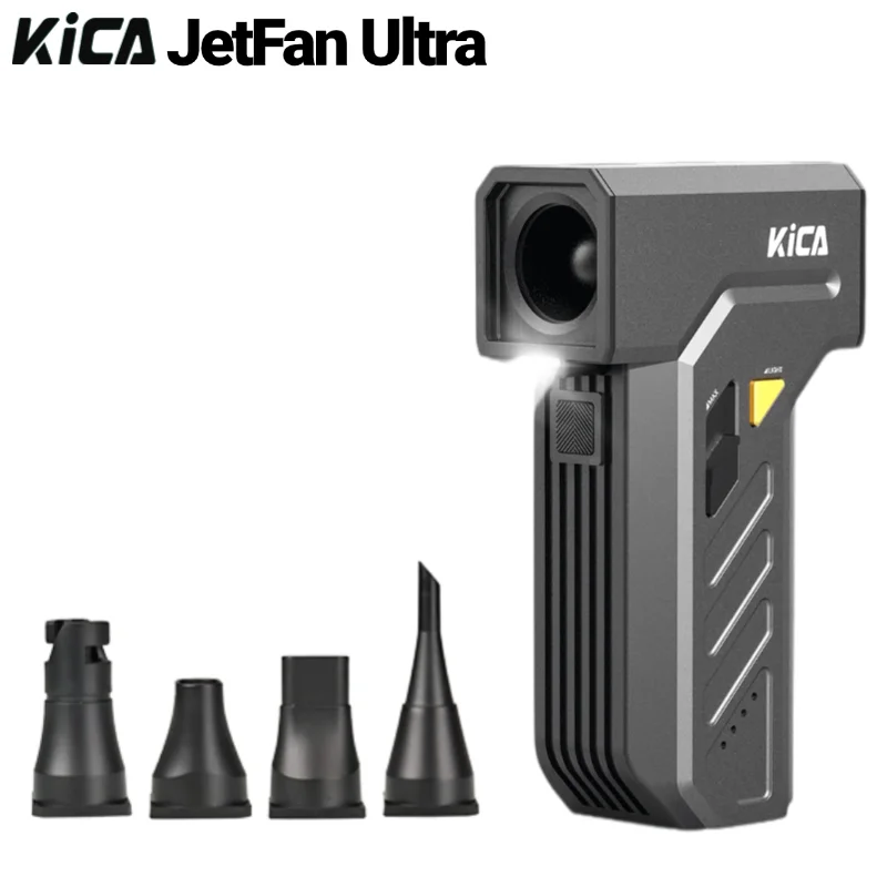 Фото KICA Jetfan Ultra 4000 мАч Электрический вентилятор со сжатым воздухом 45 м/с Портативный беспроводной 116000   Об/мин перезаряжаемый, металл №1