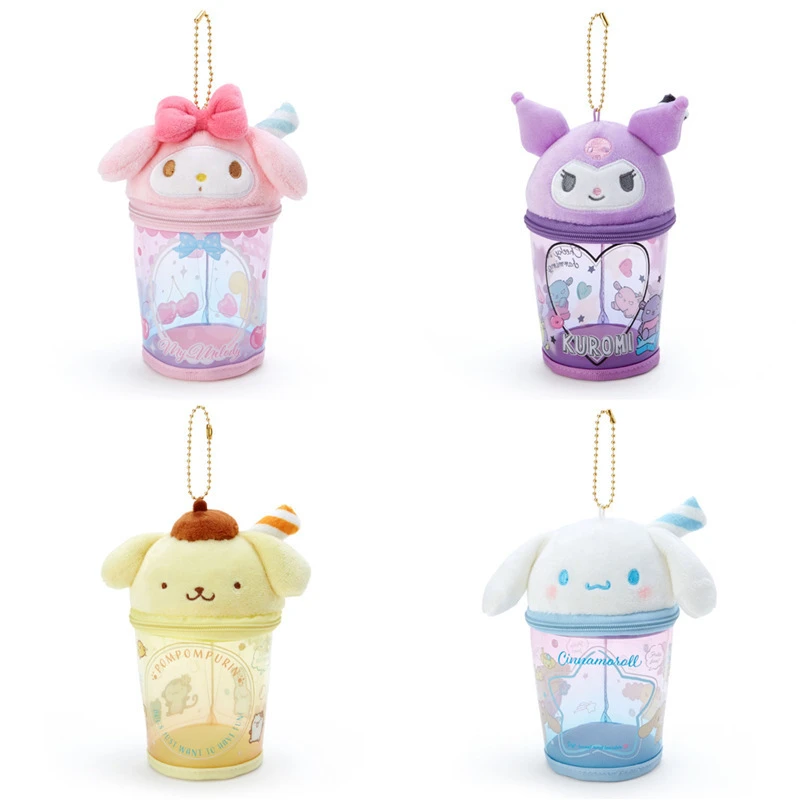 

Anime Sanrio Cute Melody Pompom Purin Cinnamoroll Kuromi Doll PVC Storage Bag Pendant Pendant Gift Toy