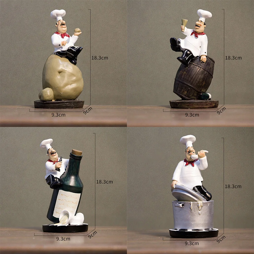 

New Figure Model Toys Gift Chef Cooking Drinking Statue Living Room Decoration Crafts Ornaments Artwork