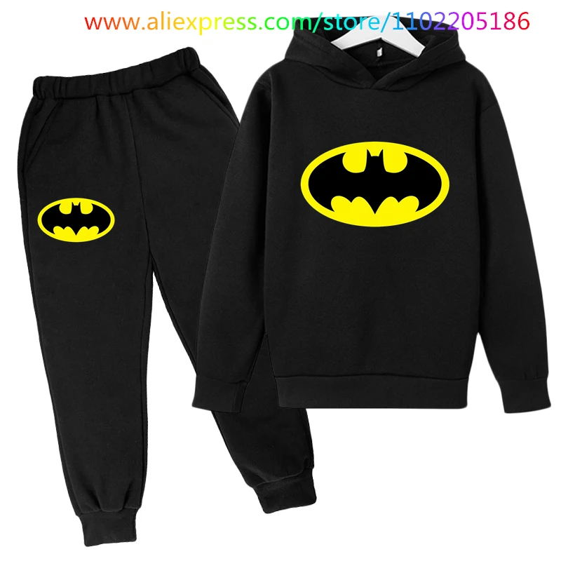 

Batman- Hoodies Sets Kids Clothes Girls Clothing Tops Pants Suits 4-14 Years Old ports Suits Hoodies Sweater Children's Clothes