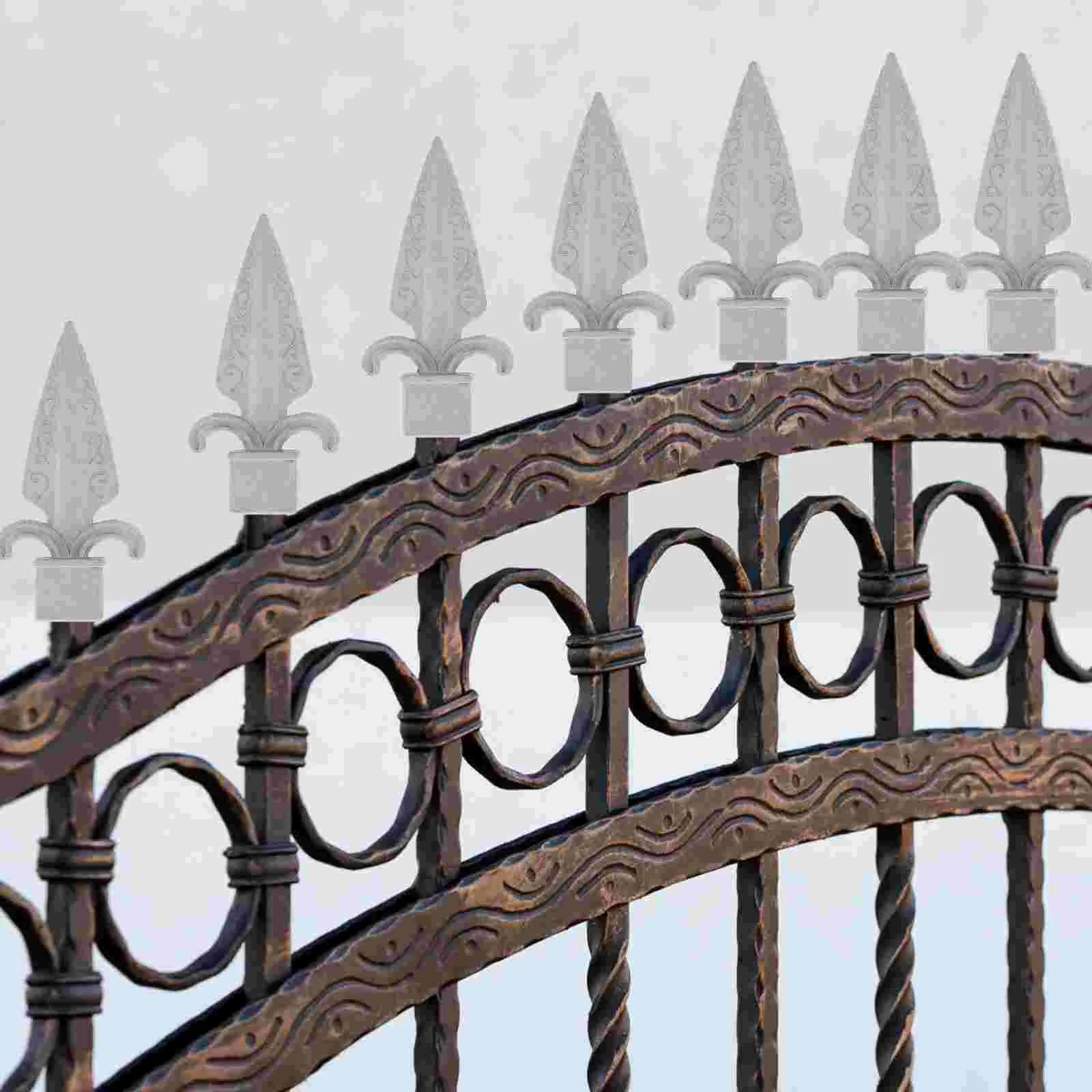 10 шт. головка забора уличный наконечник алюминиевый столб украшения копье