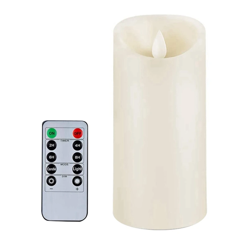 

Simulated Candle Battery Operated With Remote Control And Timer, 3X6 Inch For Indoor Outdoor Decoration