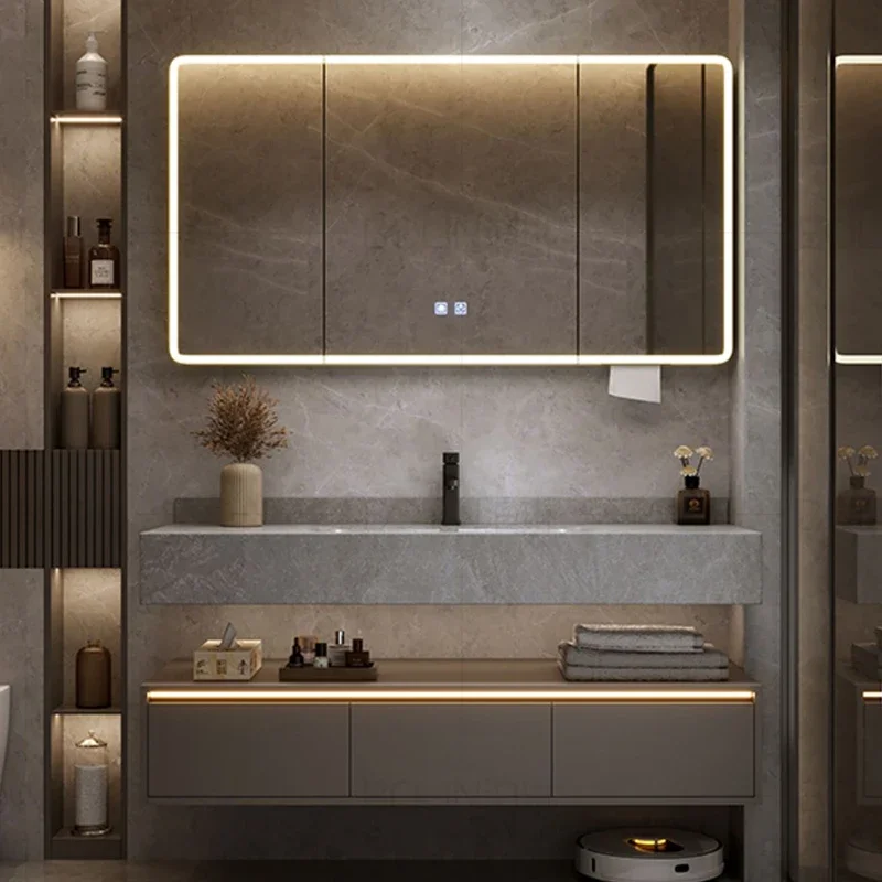 Деревянная мебель для ванной комнаты многоцелевой шкаф полка хранения угловые