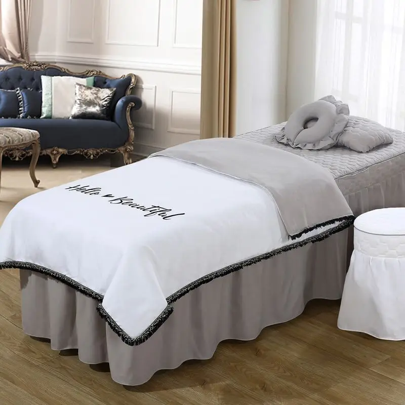 

Комплект постельного белья Hello Beautiful, 4 шт., для салона красоты, для массажа, для использования в спа, пододеяльник, постельное белье, наволочка, наборы с одеялом