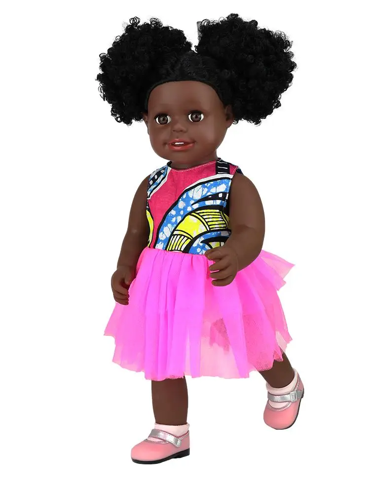 

18 Inch African Girl Toy Baby Dolls lifelike african baby doll for girls, kids, children, Kids Holiday and Birthday gift