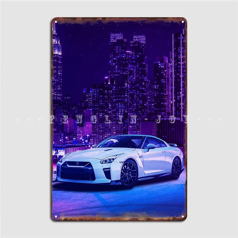 

White Gtr R35 Poster Metal Plaque Pub Wall Vintage Plaques Tin Sign Poster