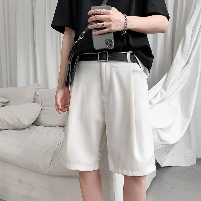 Spring Summer Men Clothing Suits Pants Korea Streetwear Casual Women Straight Half Pants For Teenager Loose Shorts For Men