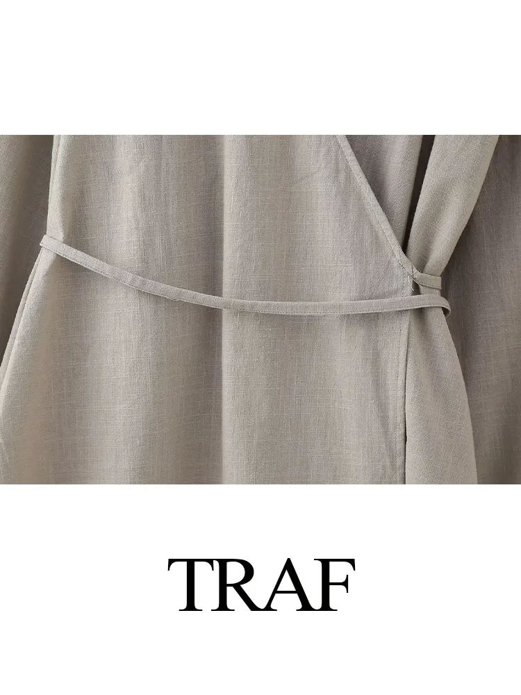 Блузка женская однотонная Асимметричная с V-образным вырезом и большими рукавами