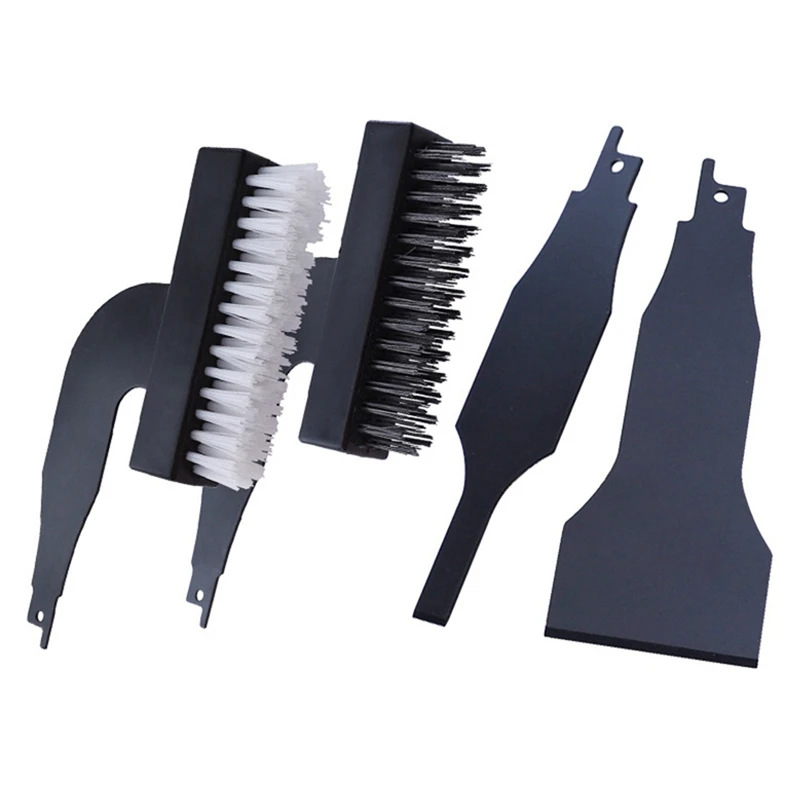 

4Pcs Electric Cleaning Brush Kit Saber Saw Reciprocating Saw Universal Brush Head Spatula Rust Removal Grinding Tool